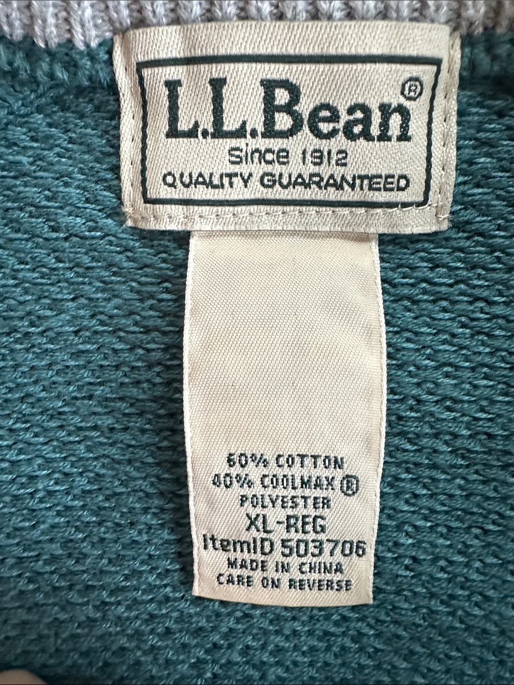 LL Bean Cotton/CoolMax Performance Crewneck Sweater - Picture 4 of 6